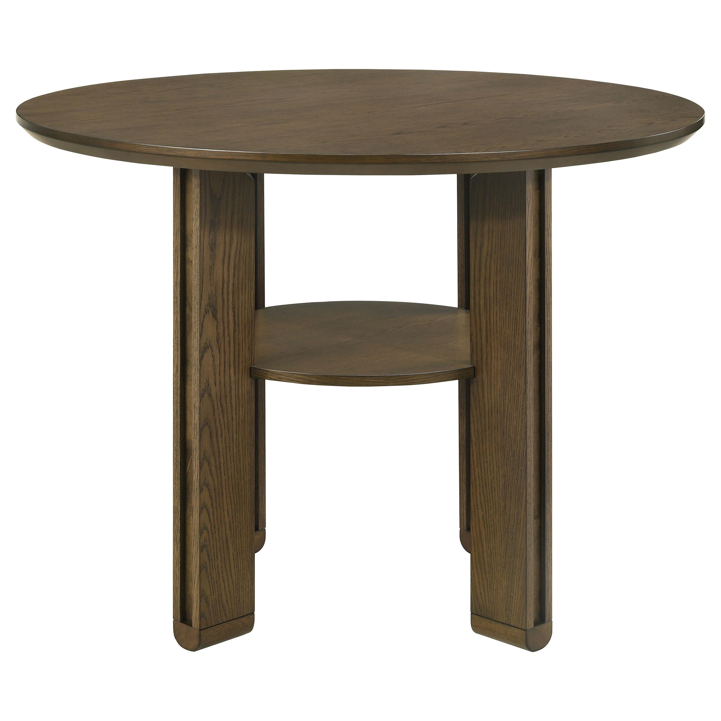 Ottowa Brown 5-piece Round Wood Counter Height Dining Room Set from Coaster - Luna Furniture