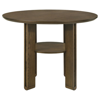 Ottowa Brown 5-piece Round Wood Counter Height Dining Room Set from Coaster - Luna Furniture