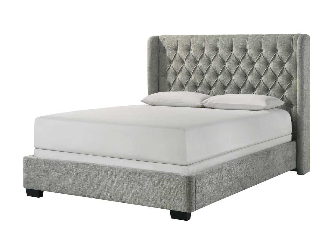 Daphne Light Gray Tweed Upholstered Queen Bed from Crown Mark - Luna Furniture