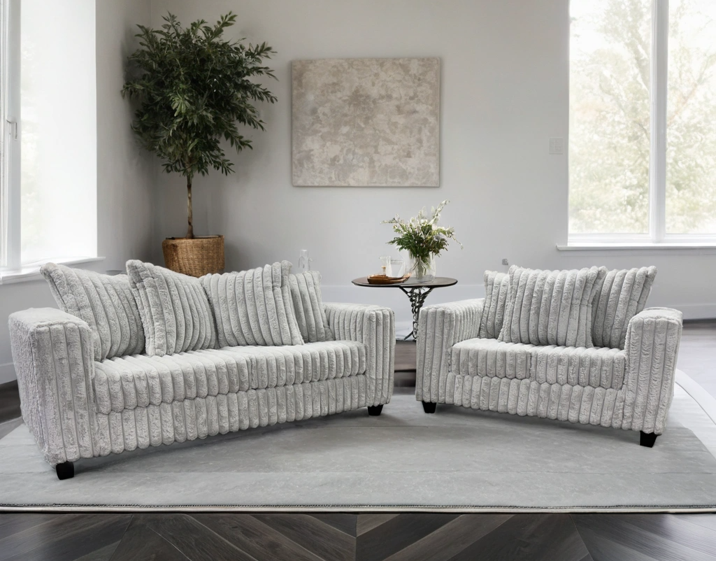 510 Gray - Sofa &amp; Loveseat Set - 510 - 2pc Gray Sofa &amp; Loveseat Set
