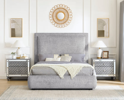 Reverie Pewter Queen Bed with Drawer from Crown Mark - Luna Furniture