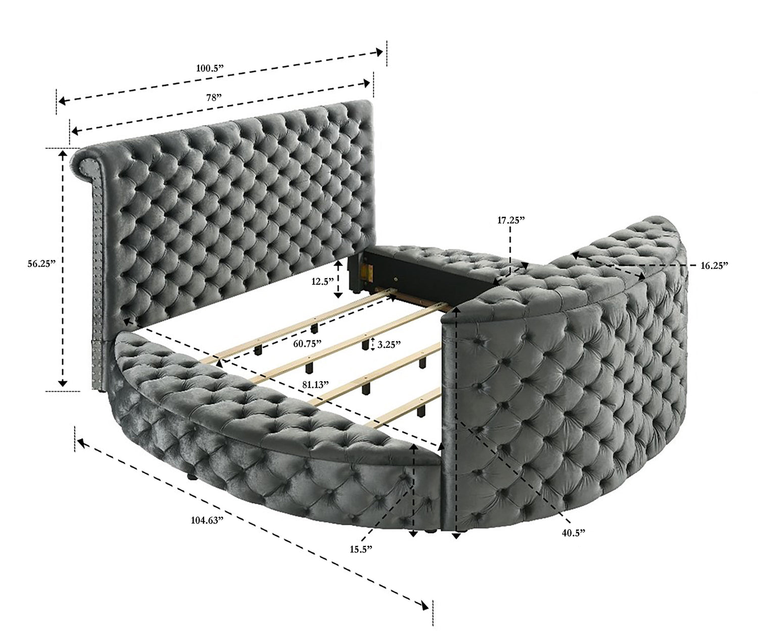 Voltare Black Queen Upholstered Fireplace Bed with TV Lift from Crown Mark - Luna Furniture