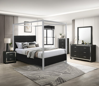 Cora Black Queen Canopy Bed from Crown Mark - Luna Furniture