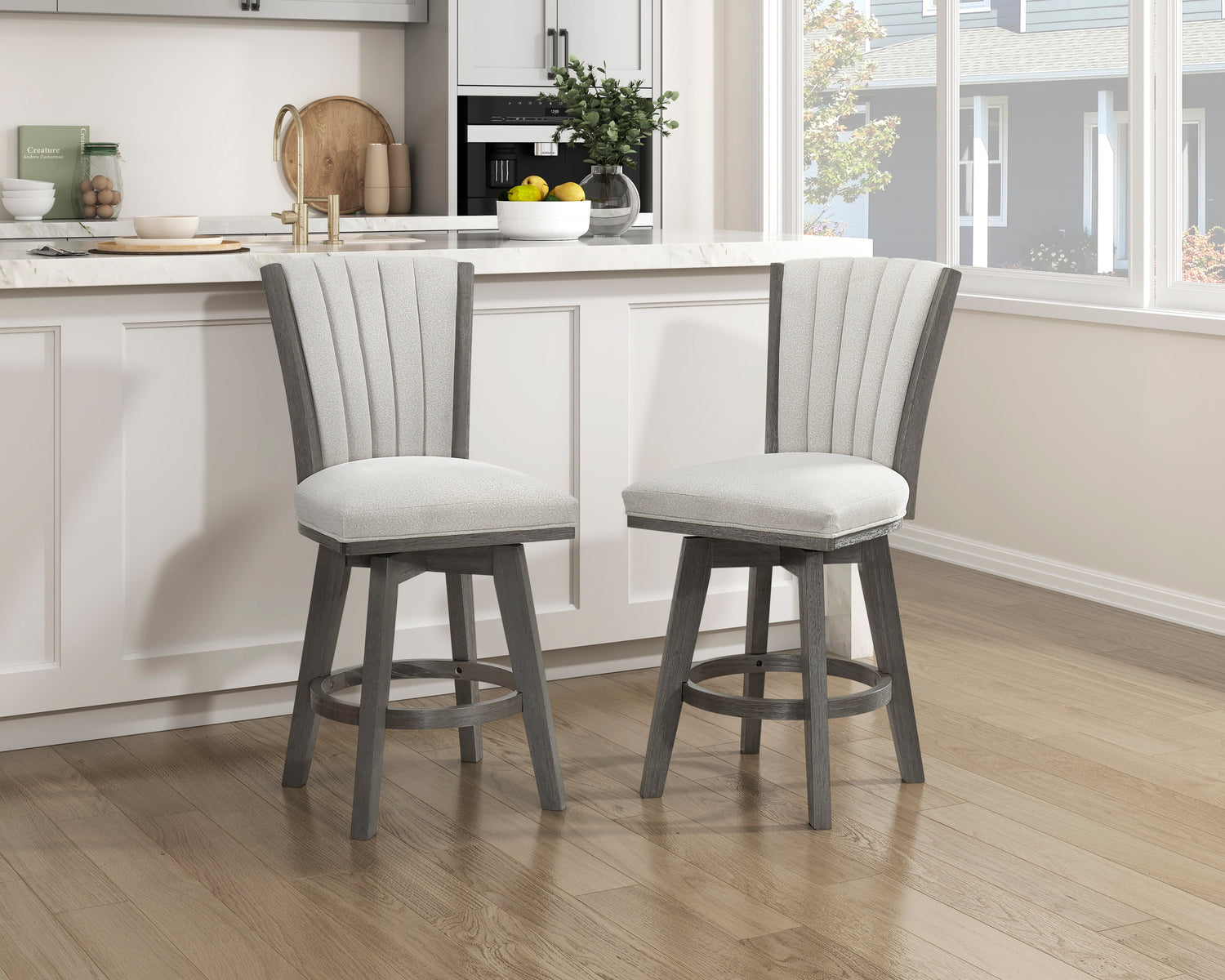 5507-24BES Swivel Counter Height Chair, Set of 2 - 5507-24BES