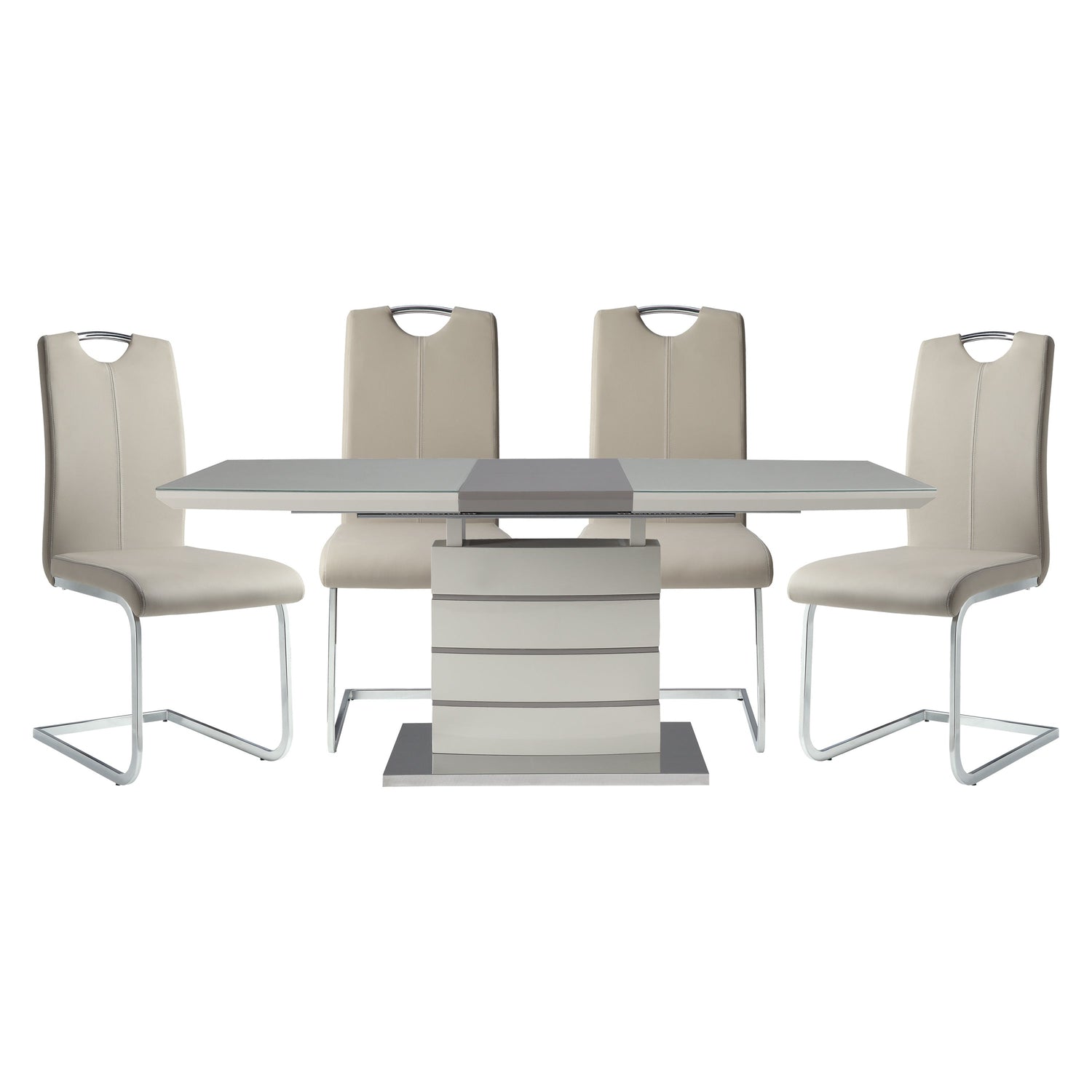 Glissand Chrome Metal/Gray Dining Set from Homelegance - Luna Furniture