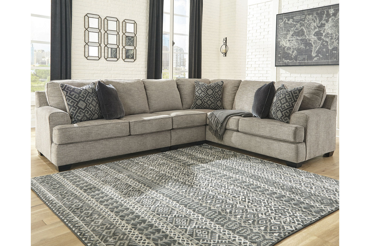 Bovarian Stone 3-Piece Sectional with Ottoman -  Ashley - Luna Furniture
