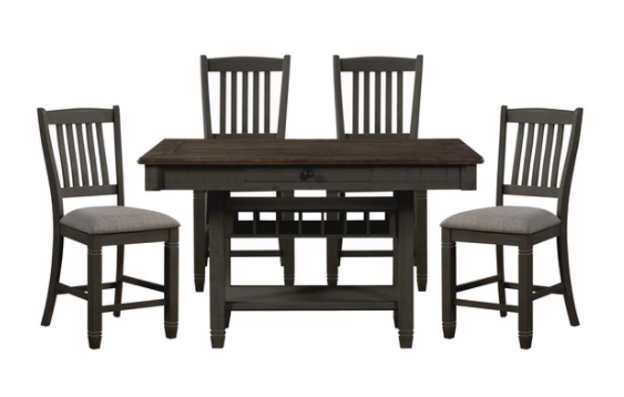 5627NBK-36*5 COUNTER HEIGHT 5PC SET: TB, 4CHAIRS - 5627NBK-36*5