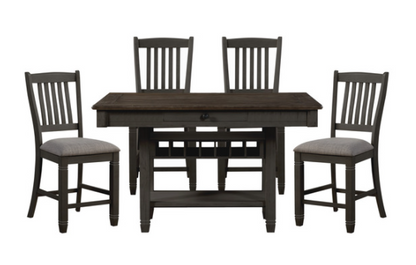 5627NBK-36*5 COUNTER HEIGHT 5PC SET: TB, 4CHAIRS - 5627NBK-36*5