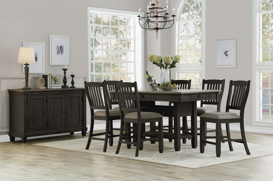 5627NBK-36*5 COUNTER HEIGHT 5PC SET: TB, 4CHAIRS - 5627NBK-36*5