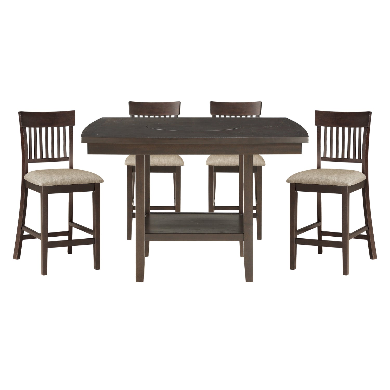 Balin Dark Brown Slat Back Counter Height Set from Homelegance - Luna Furniture