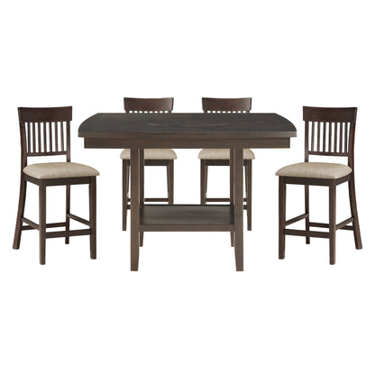 Balin Dark Brown Slat Back Counter Height Set from Homelegance - Luna Furniture