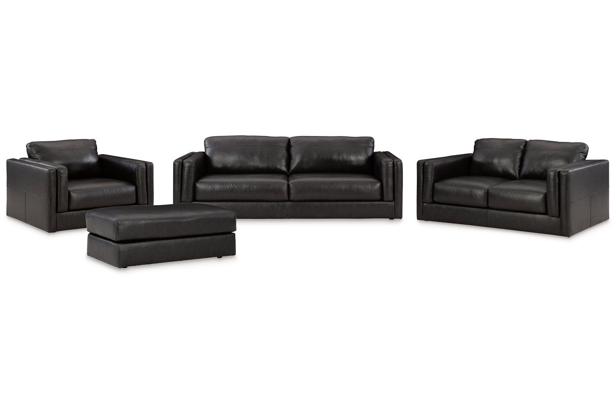 Amiata Onyx Sofa, Loveseat, Oversized Chair and Ottoman -  Ashley - Luna Furniture