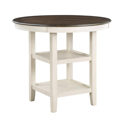 Asher Antique White/Brown Counter Height Set from Homelegance - Luna Furniture