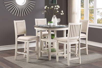 Asher Antique White/Brown Counter Height Set from Homelegance - Luna Furniture