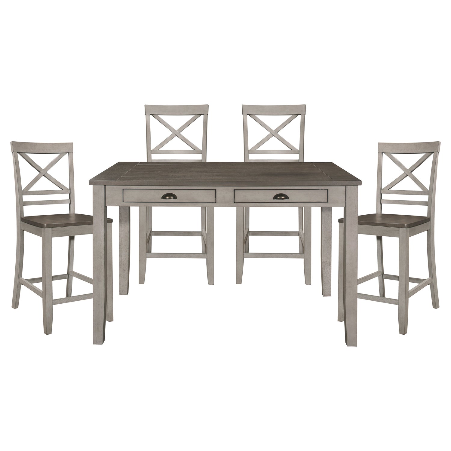 Brightleaf Brown/Light Gray Counter Height Set from Homelegance - Luna Furniture