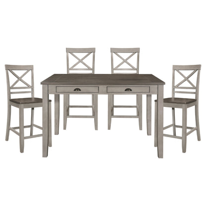 Brightleaf Brown/Light Gray Counter Height Set from Homelegance - Luna Furniture