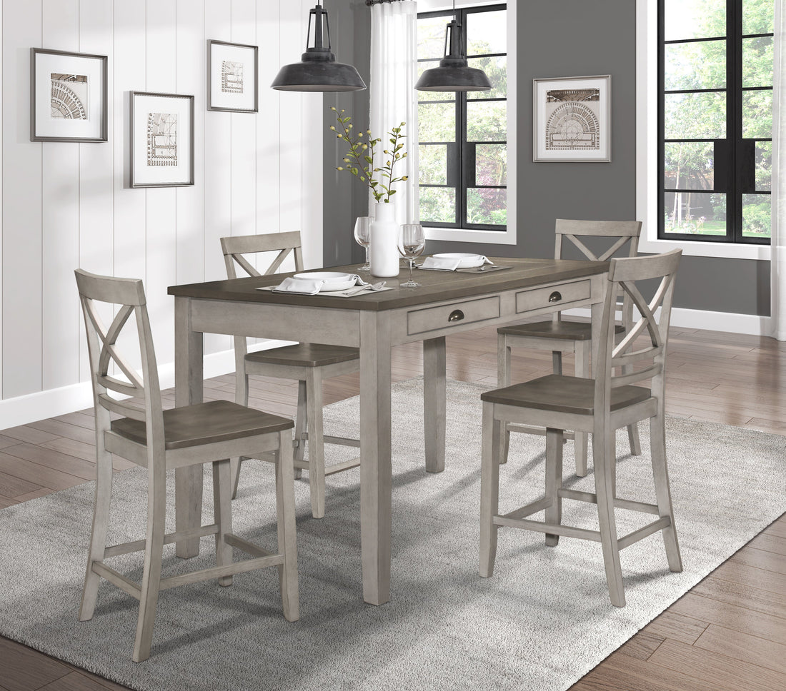 Brightleaf Brown/Light Gray Counter Height Set from Homelegance - Luna Furniture