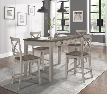 Brightleaf Brown/Light Gray Counter Height Set from Homelegance - Luna Furniture