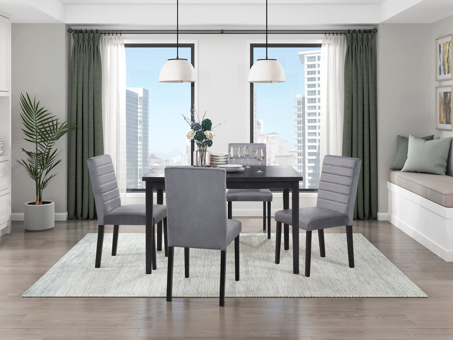 Andreas Black/Gray Dining Set from Homelegance - Luna Furniture
