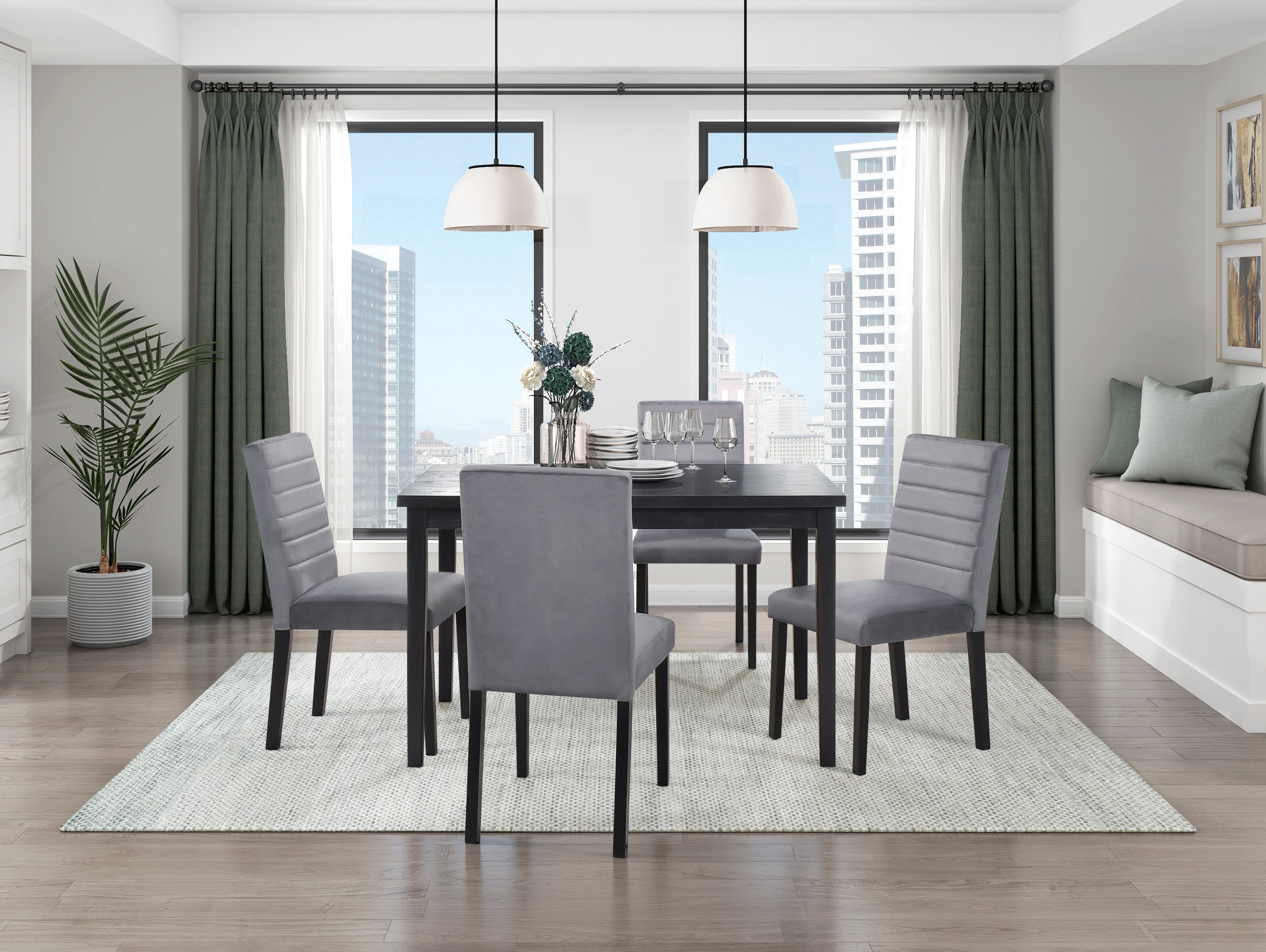 Andreas Black/Gray Dining Set from Homelegance - Luna Furniture