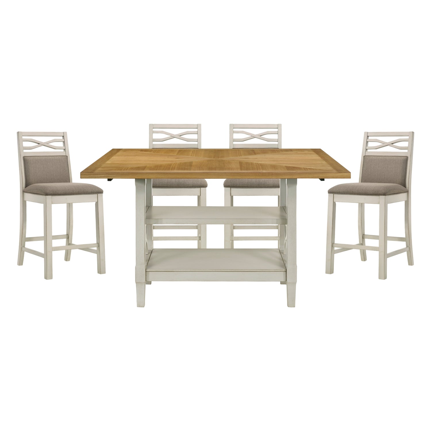 Maribelle Light Oak/Gray Counter Height Set from Homelegance - Luna Furniture