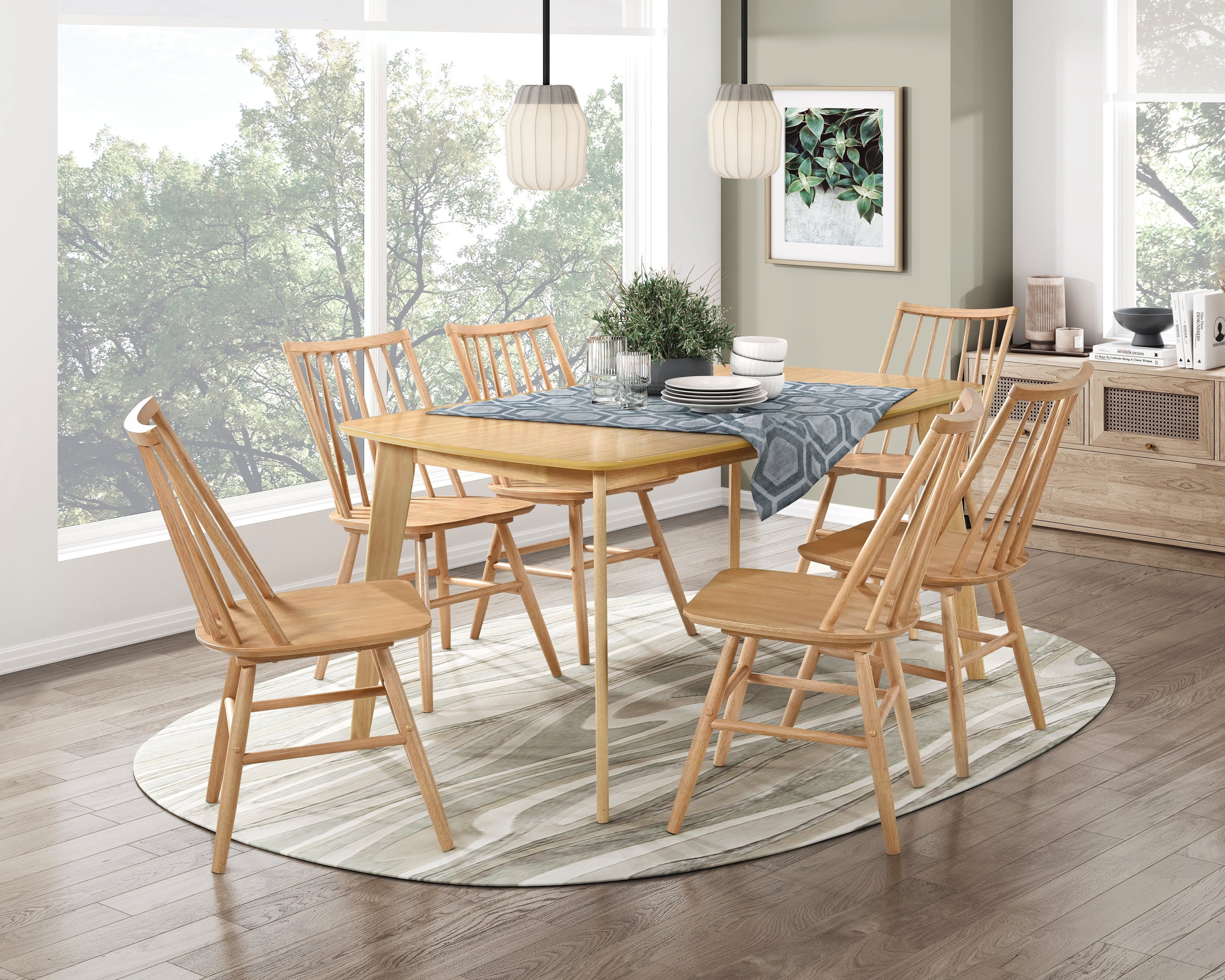 Pratter Natural Oak Dining Set from Homelegance - Luna Furniture
