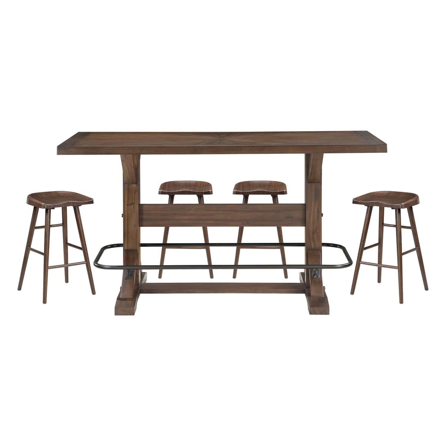 Oliver Brown Pub Height Dining Set from Homelegance - Luna Furniture