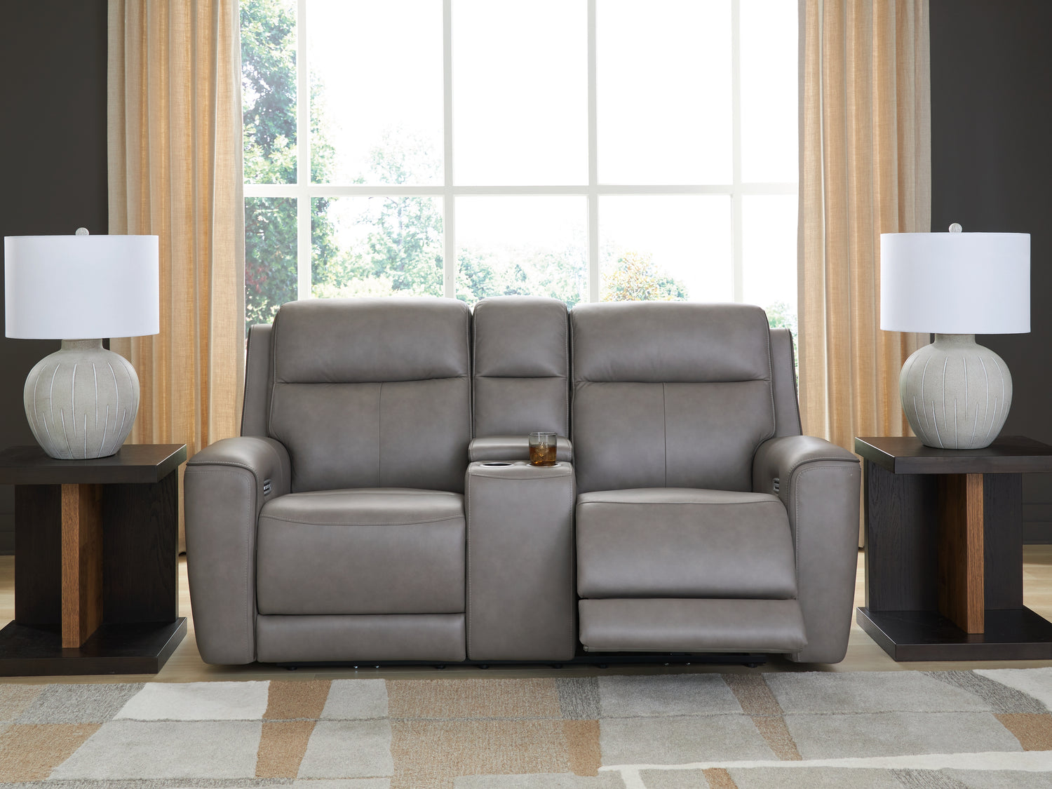 5Z-Comfort Coin Power Reclining Loveseat with Console - PCU1090018