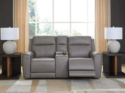 5Z-Comfort Coin Power Reclining Loveseat with Console - PCU1090018
