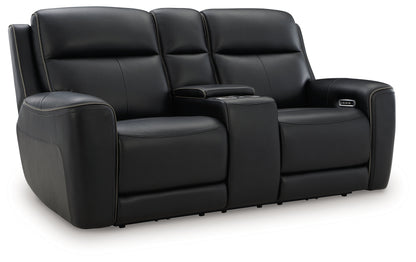 5Z-Relaxation Onyx Power Reclining Loveseat with Console - PCU1090218