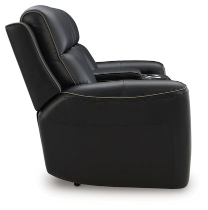5Z-Relaxation Onyx Power Reclining Loveseat with Console - PCU1090218