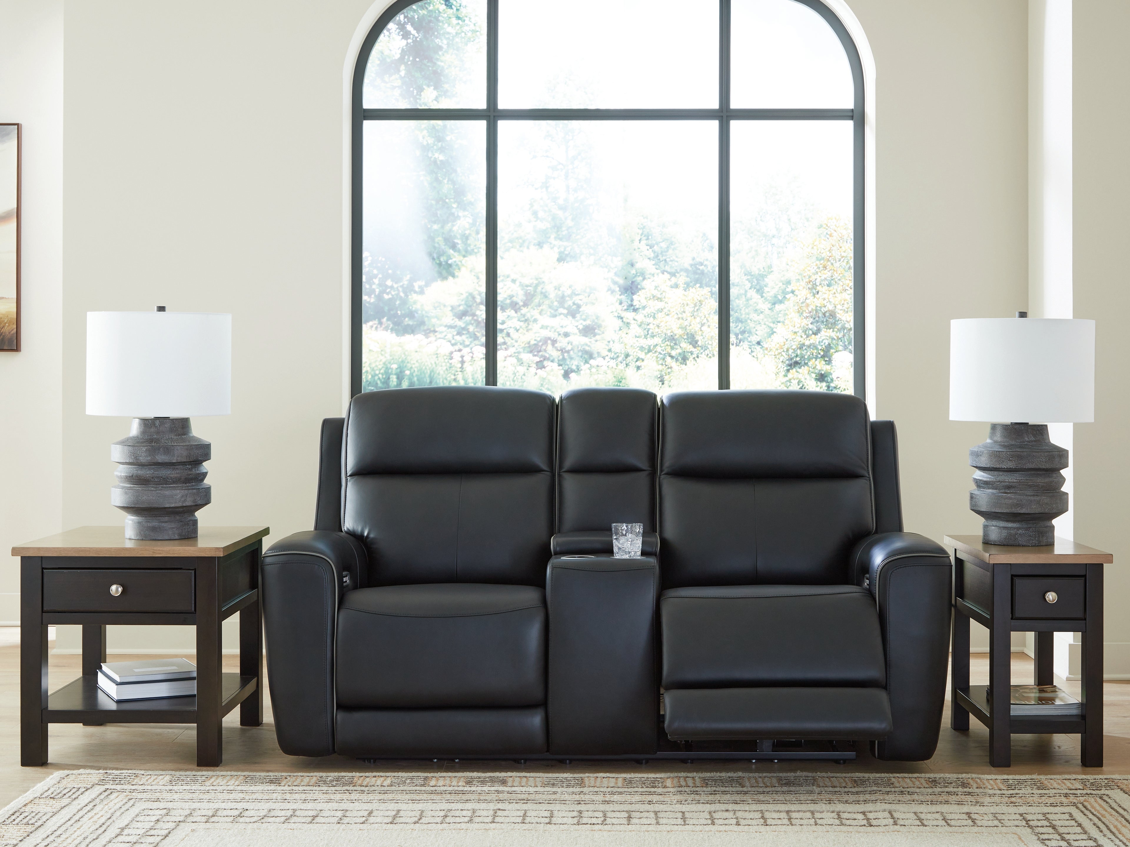 5Z-Relaxation Onyx Power Reclining Loveseat with Console - PCU1090218