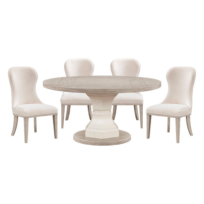 Lofton Light Gray/Ivory 60" Round Dining Set from Homelegance - Luna Furniture
