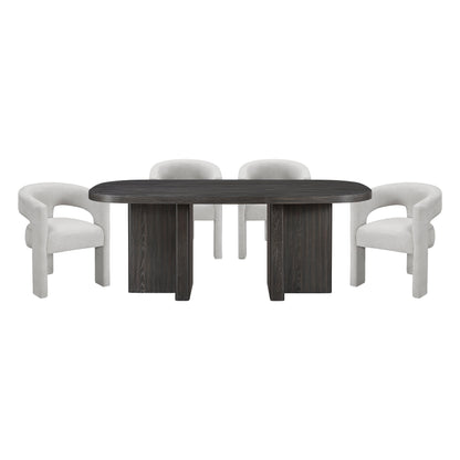 Marais Ebony/Light Gray Boucle Dining Set from Homelegance - Luna Furniture
