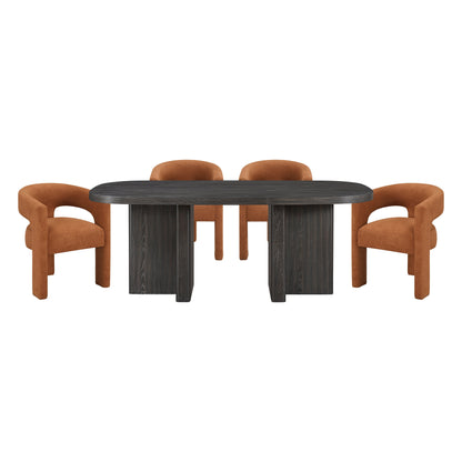 Marais Ebony/Orange Boucle Dining Set from Homelegance - Luna Furniture