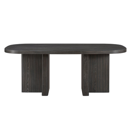 Marais Ebony/Light Gray Boucle 6-Piece Dining Set with Bench from Homelegance - Luna Furniture