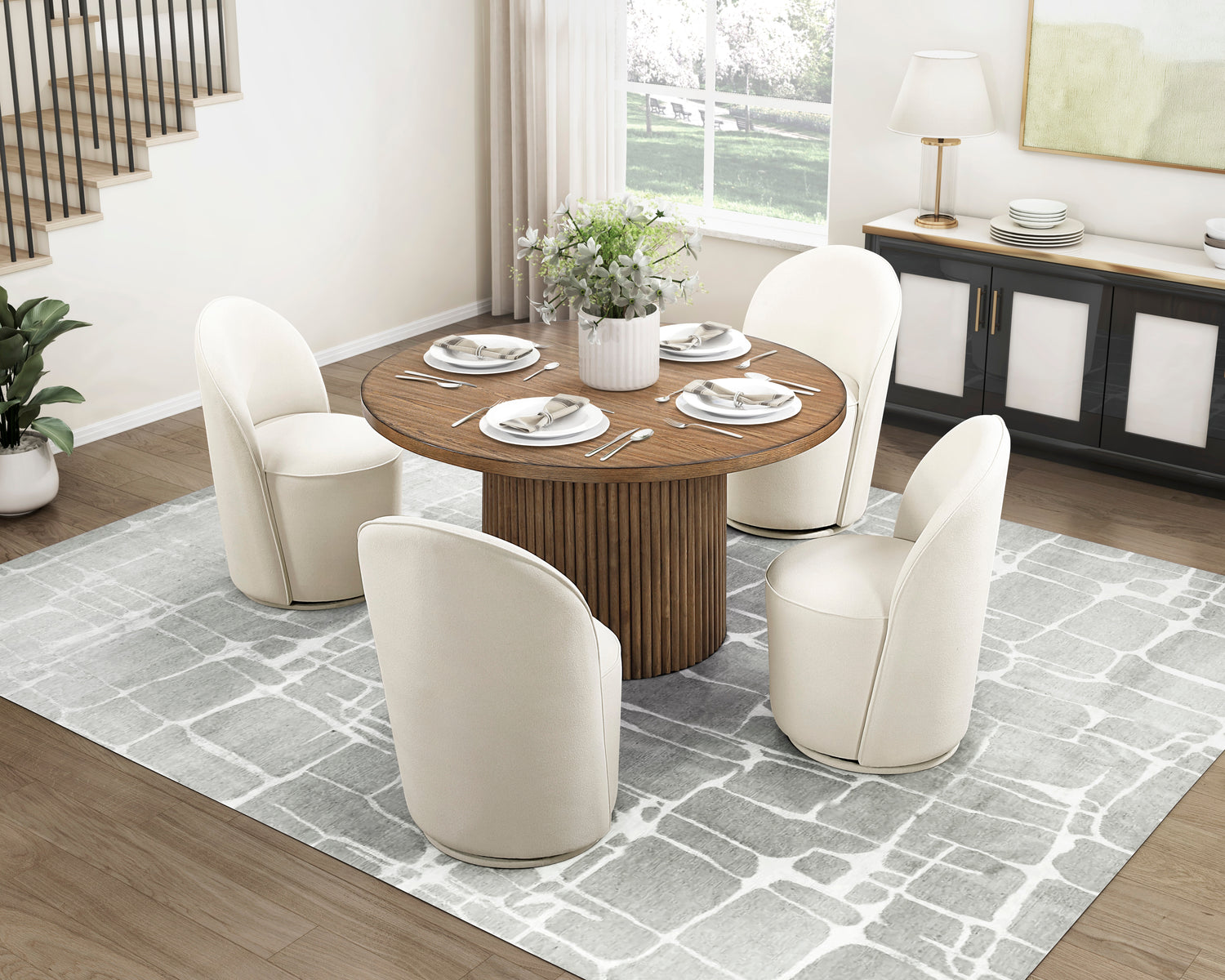 6051-54RD*6056WHS 6051-54 TABLE WITH 4 OF 6056WHS - 6051-54RD*6056WHS