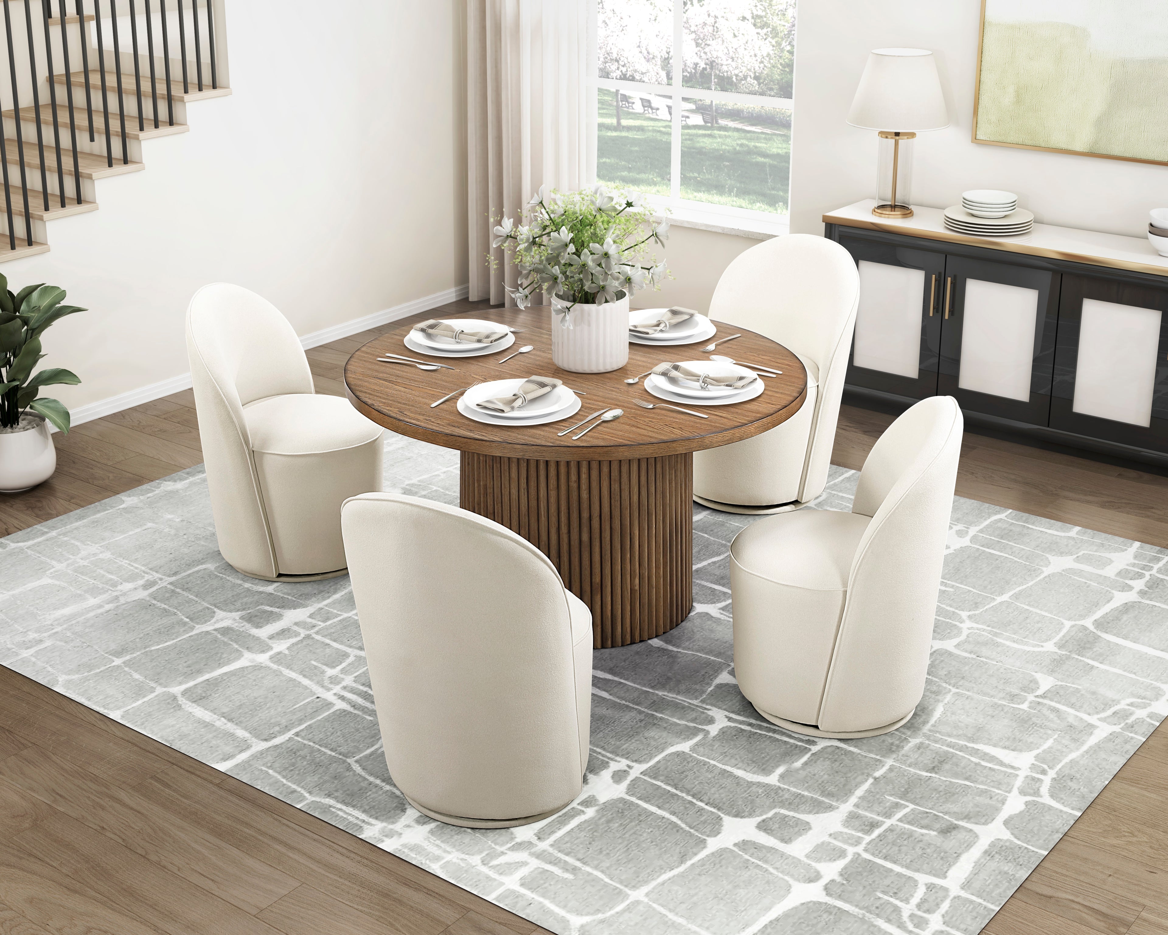 6051-54RD*6056WHS 6051-54 TABLE WITH 4 OF 6056WHS - 6051-54RD*6056WHS