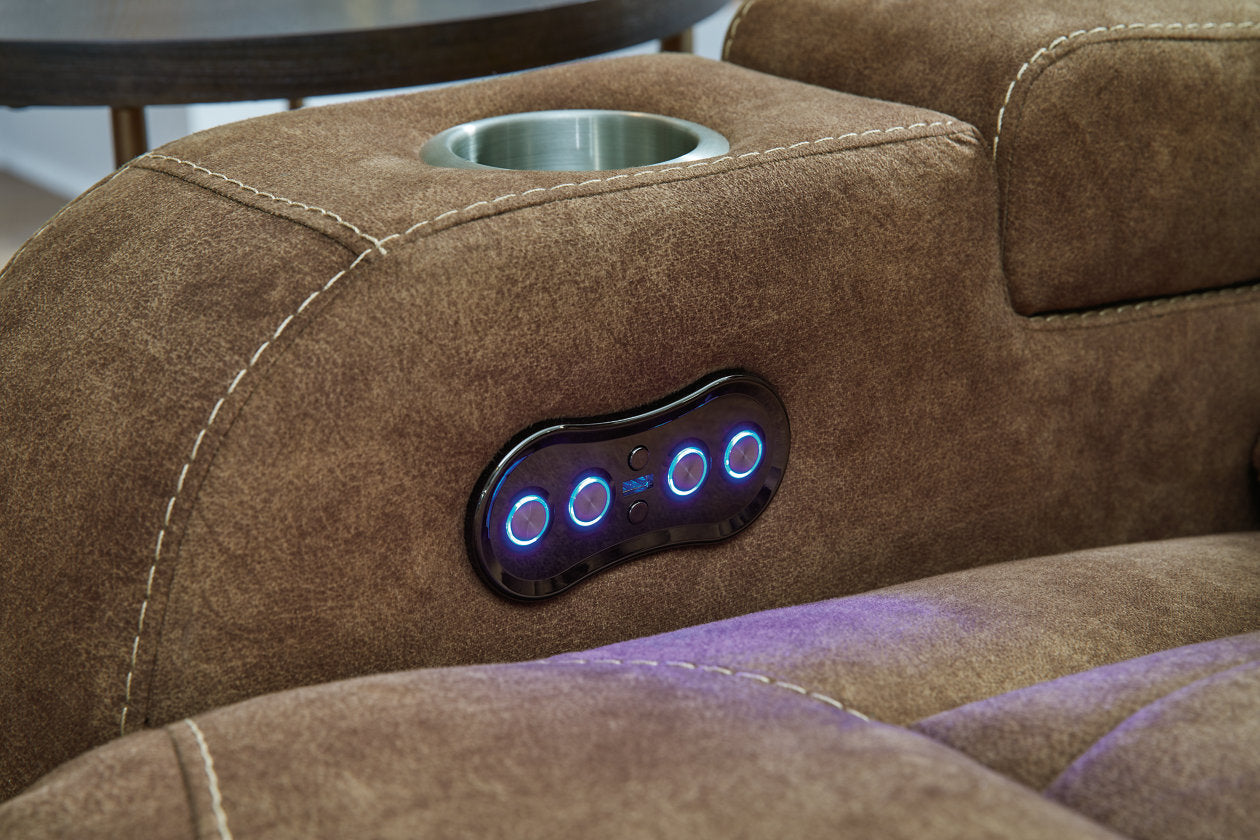 Wolfridge Brindle Power Reclining Sofa, Loveseat and Recliner -  Ashley - Luna Furniture