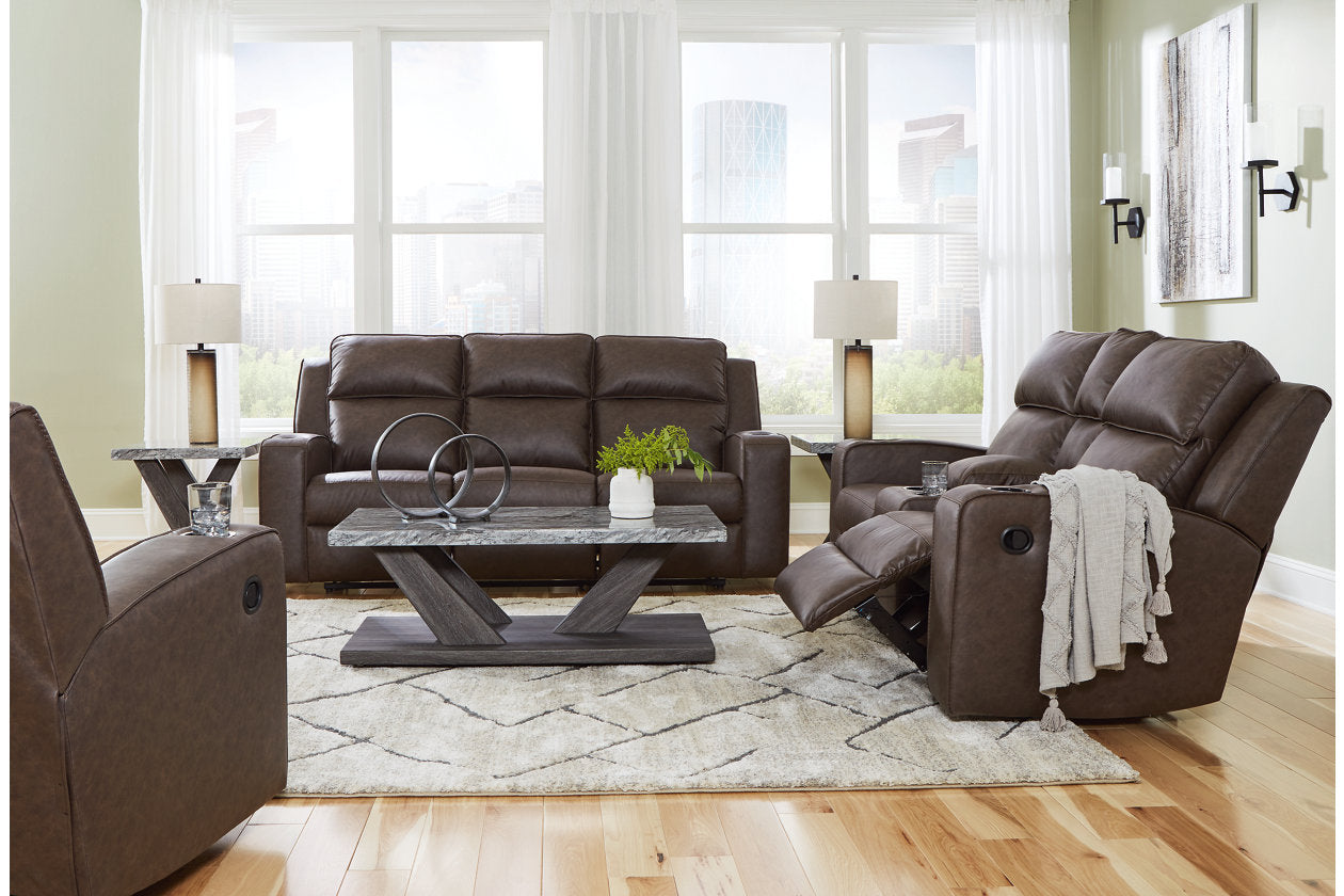 Lavenhorne Umber Reclining Sofa, Loveseat and Recliner -  Ashley - Luna Furniture