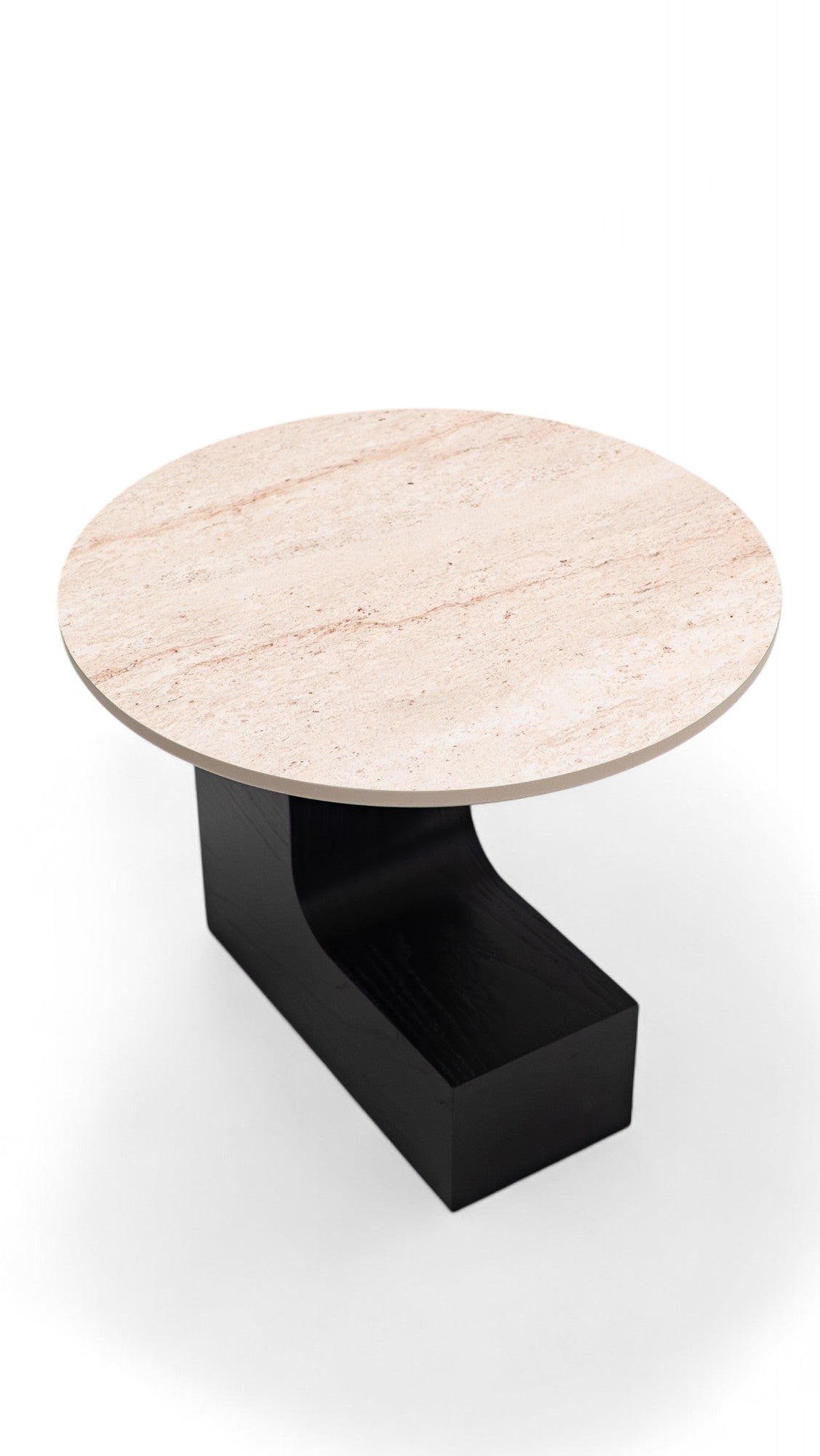 674 Black-Travertine Coffee with End Table - 674-675 BKT-COFEND
