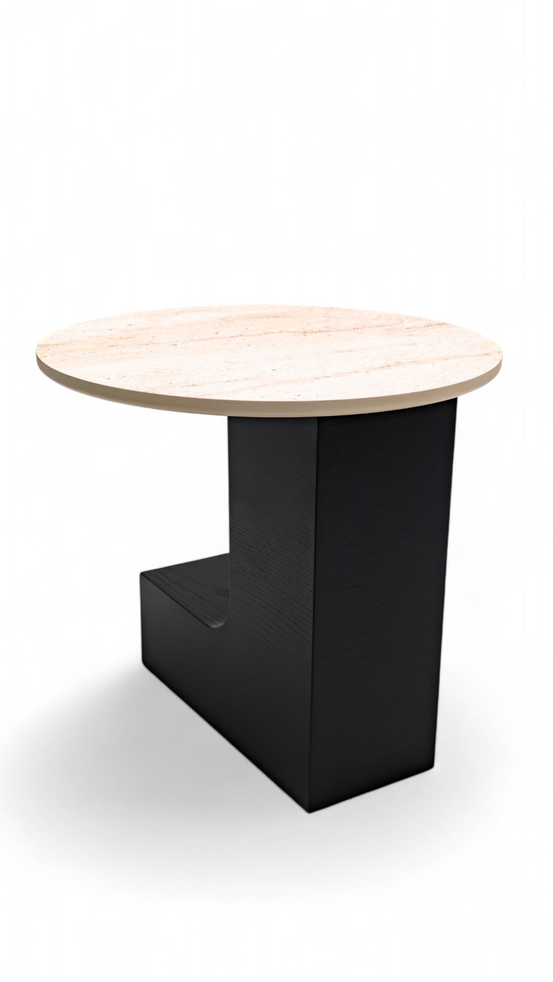 674 Black-Travertine Coffee with End Table - 674-675 BKT-COFEND