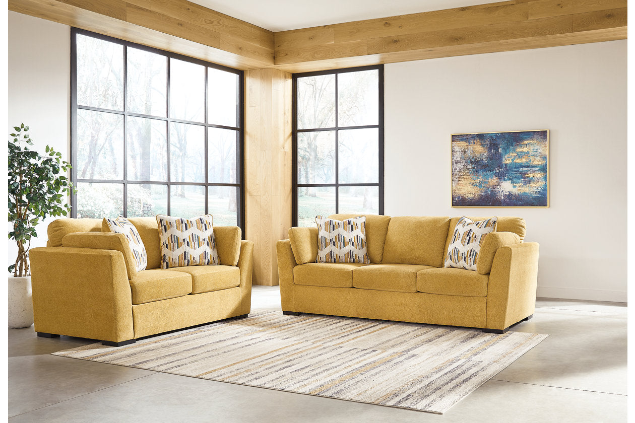 Keerwick Sunflower Living Room Set -  Ashley - Luna Furniture