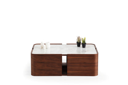 678 Walnut Marble Coffee Table - 678WALNUTMB-COF