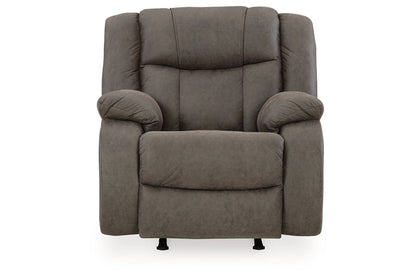 First Base Gunmetal Reclining Sofa, Loveseat and Recliner -  Ashley - Luna Furniture