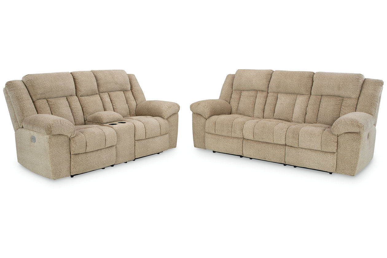 Tip-Off Wheat Power Reclining Living Room Set -  Ashley - Luna Furniture