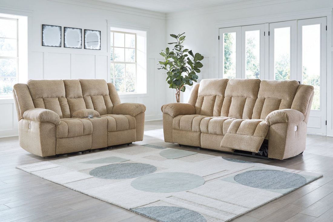 Tip-Off Wheat Power Reclining Living Room Set -  Ashley - Luna Furniture