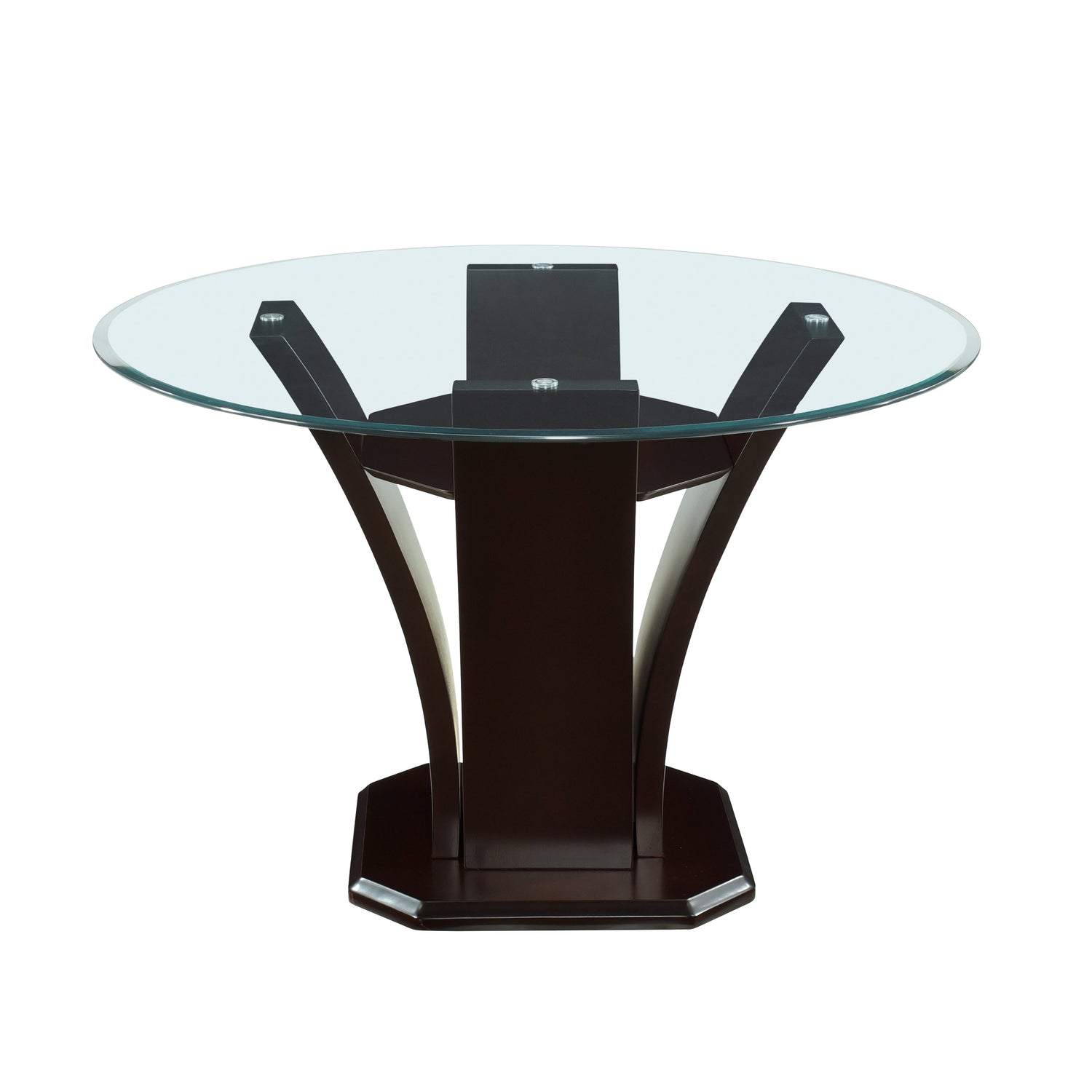 Daisy Espresso/Dark Brown 5-Piece 48" Glass-Top Round Dining Room Set from Homelegance - Luna Furniture