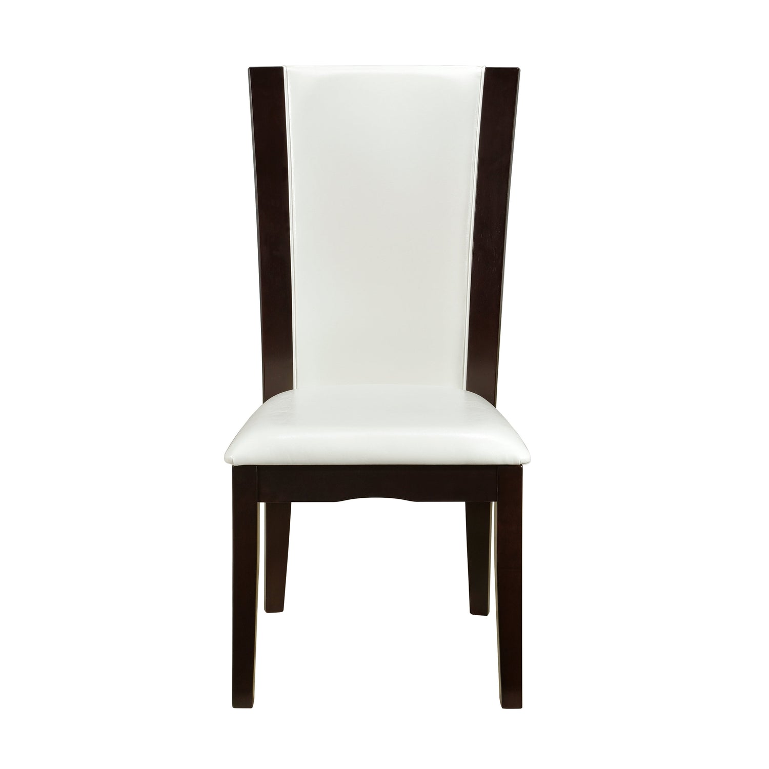 Daisy Espresso/White 5-Piece 48" Glass-Top Round Dining Room Set from Homelegance - Luna Furniture