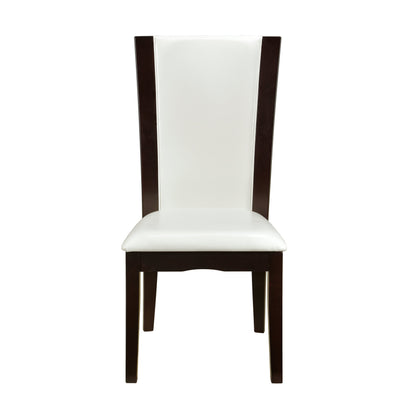 Daisy Espresso/White 5-Piece 48" Glass-Top Round Dining Room Set from Homelegance - Luna Furniture
